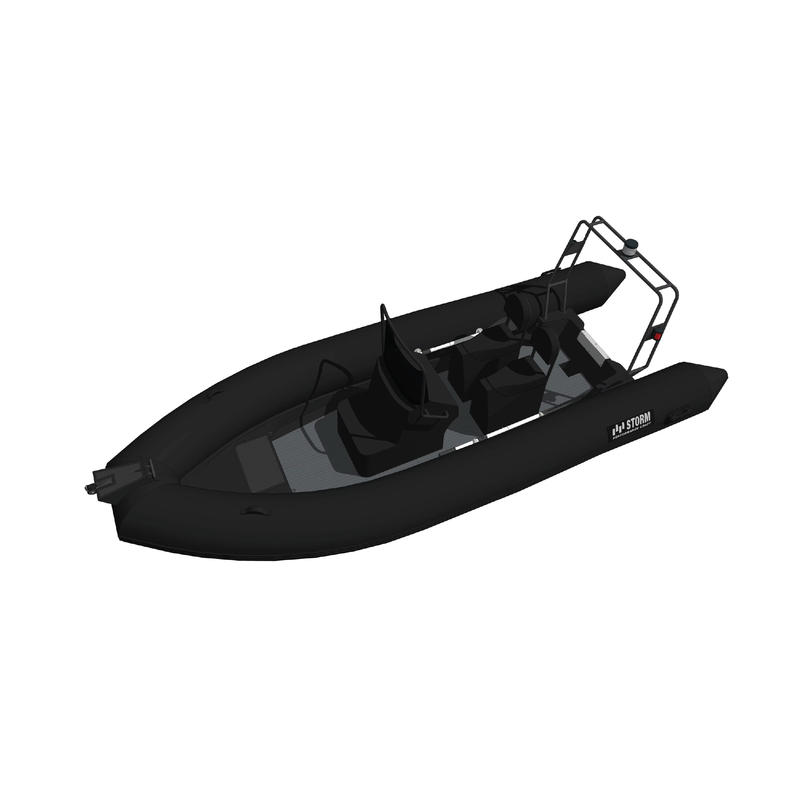 Storm Strike 5 expedition RIB shown side-on